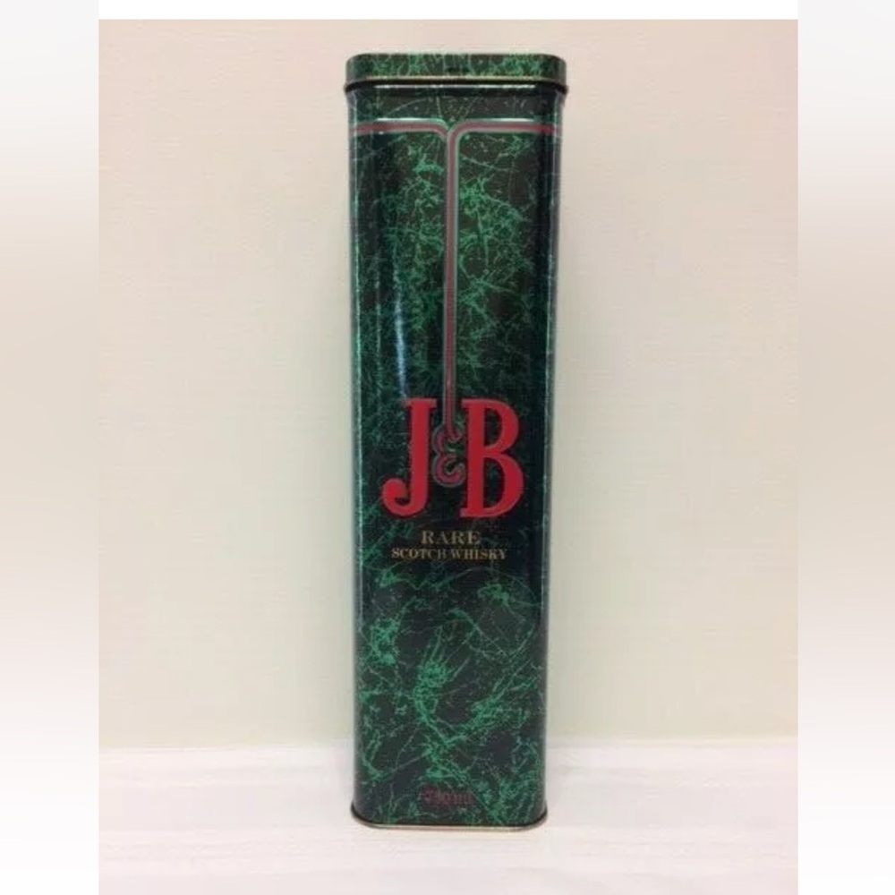 Vintage J&B Rare Scotch Whisky Collectible Tin Container 750 ml